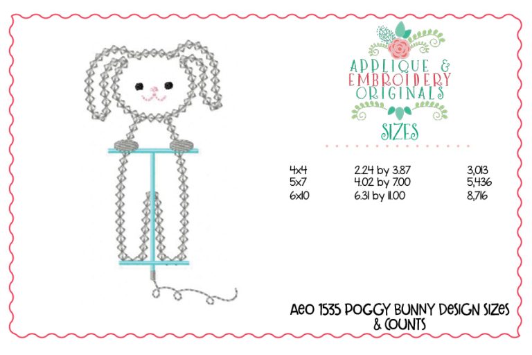 1535 Pogo Bunny Applique Design - Image 4