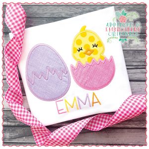 1546 Cracked Egg & Chick Applique Design