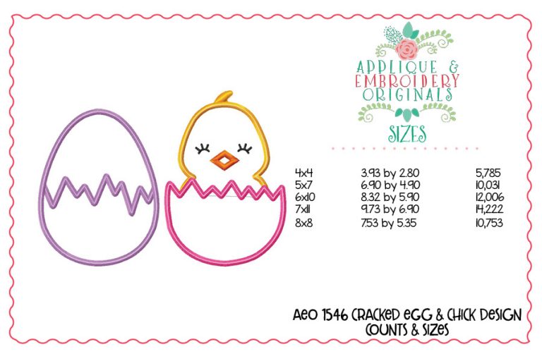1546 Cracked Egg & Chick Applique Design - Image 3