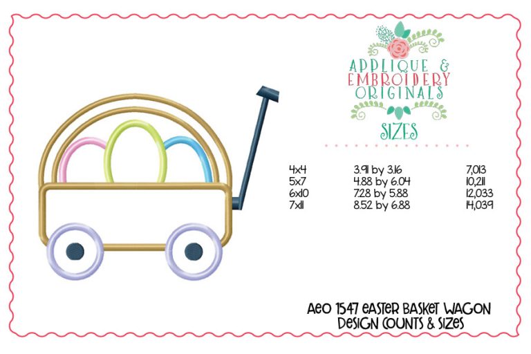 1547 Easter Basket Wagon Applique Design - Image 5