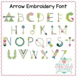 1555 Arrow Embroidery Font