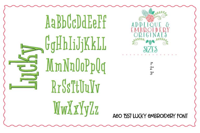 1557 Lucky Embroidery Font - Image 4