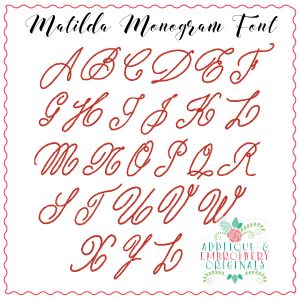 1558 Matilda Monogram Embroidery Font