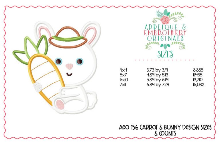 1561 Carrot Bunny Applique Design - Image 3
