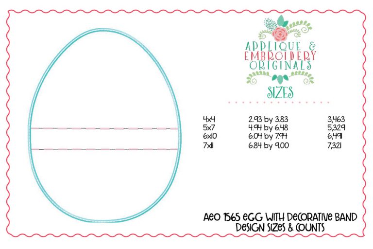 1565 Egg with Decorative Band Applique Design - Image 3