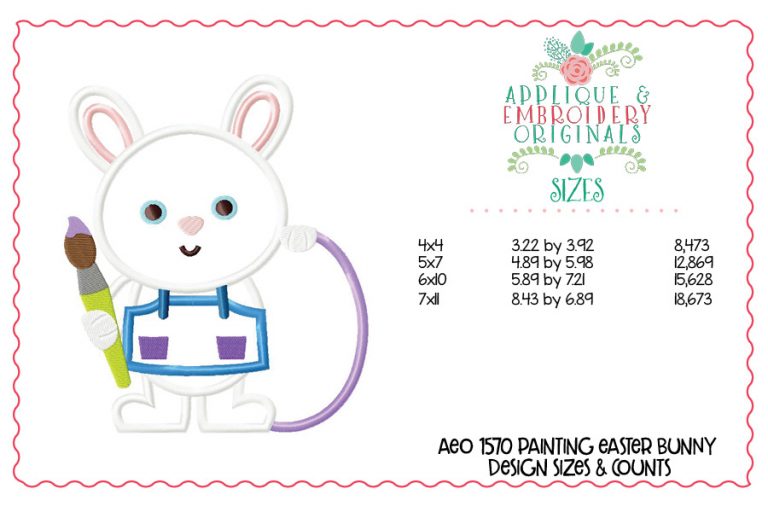 1570 Painting Easter Bunny Applique Design - Image 2