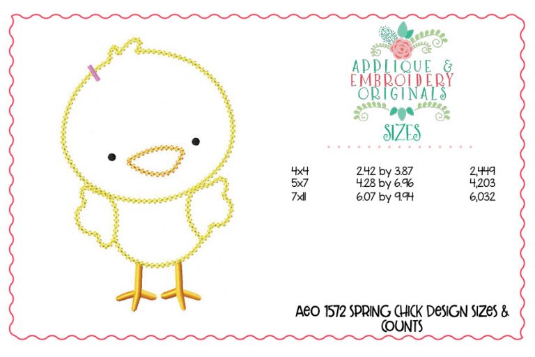 1572 Spring Chick Applique Design - Image 2