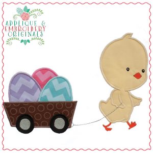 1575 Chick with Wagon Applique Design