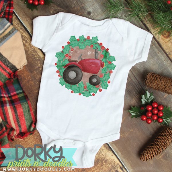 Red Tractor Watercolor Printable Art - Image 2