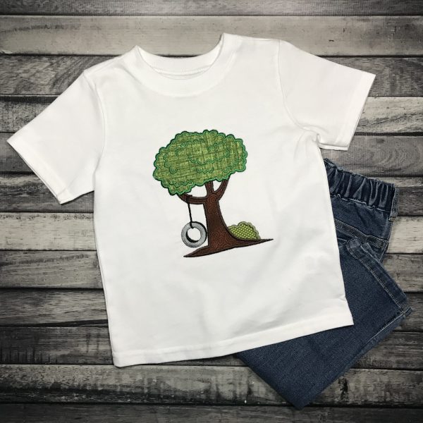 1499 Tree Tire Swing Applique Design - Image 2