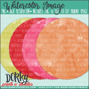 Circles in Oranges and Pinks Watercolor Printable Art