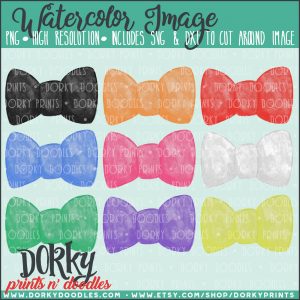 Bows of All Colors Watercolor Printable Art