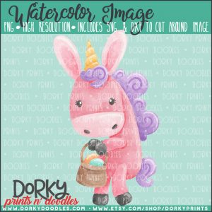 Bunnicorn Watercolor Printable Art