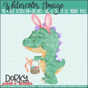 Dinobunny Watercolor Printable Art
