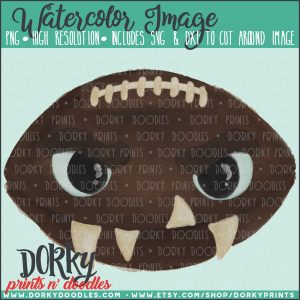 Football Monster Boy Watercolor Printable Art