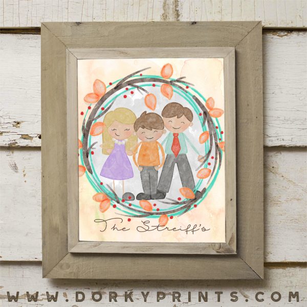 Family Characters Watercolor Printable Art - Brown Hair Family - Image 2