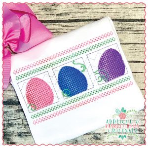 1577 Easter Egg Block Trio Embroidery Design
