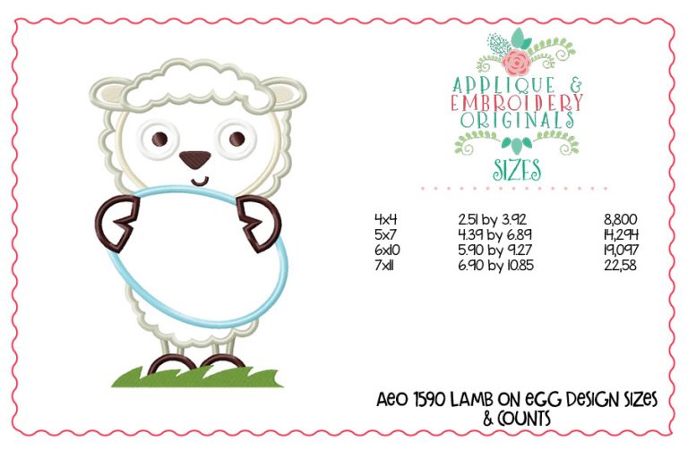 1592 Easter Egg Lamb Applique Design - Image 3