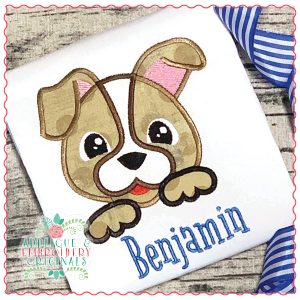 1625 Puppy Peeker Boy Applique Design