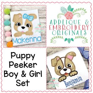 1627 Puppy Peeker Set Applique Design