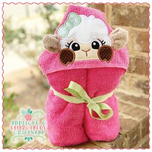 1635 Lamb Girl Hooded Towel Design
