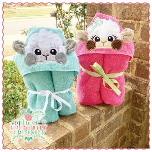 1636 Lamb Set Hooded Towel Design