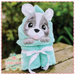 1649 Puppy Boy Hooded Towel Design