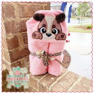 1656 Bear Girl Hooded Towel Design