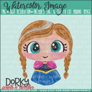 Ice Princess Watercolor Printable Art