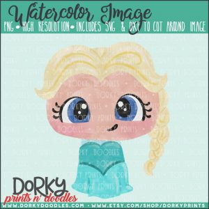 Ice Princess Watercolor Printable Art