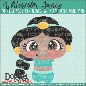 Arabian Princess Watercolor Printable Art