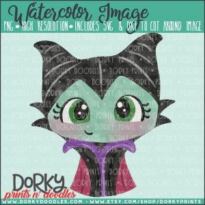 Evil Fairy Watercolor Printable Art