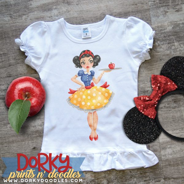 Retro Snow White Watercolor Printable Art - Image 3