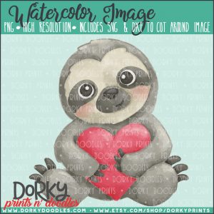 Sloth Love Watercolor Printable Art