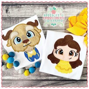 1693 Monster & Reading Princess Applique Design Set