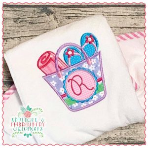 1702 Beach Bag Frame Monogram Applique Font