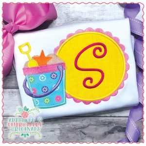 1711 Sand Bucket Monogram Frame Applique Design