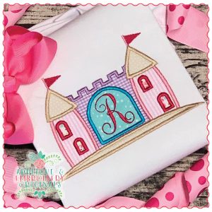 1712 Sandcastle Monogram Frame Applique Design