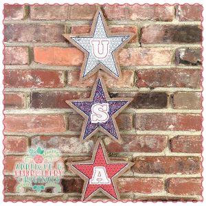 1771 Triple Star Door Hanger Applique Design