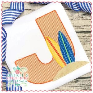 1772 Surfboard Alpha Font Applique Design