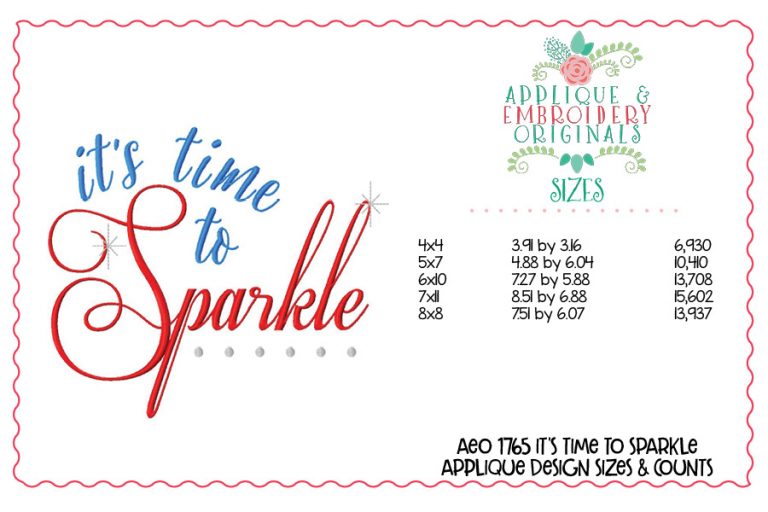 1765 It's Time to Sparkle Embroidery Design - Image 2