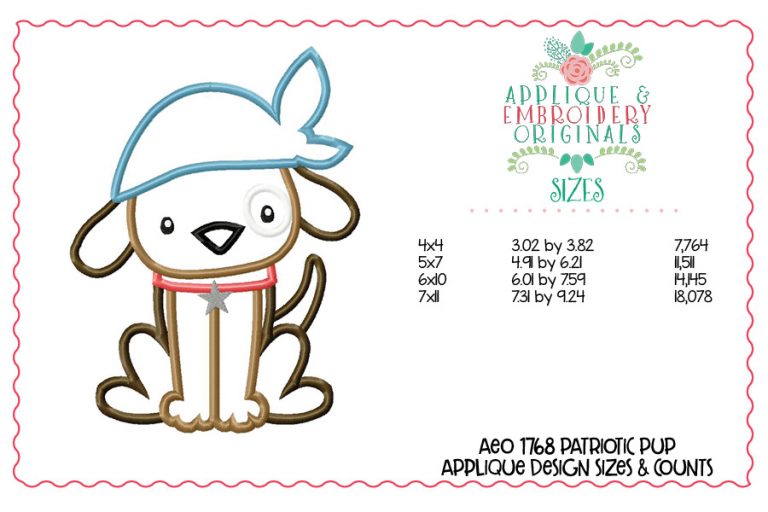 1768 Patriotic Pup Applique Design - Image 3