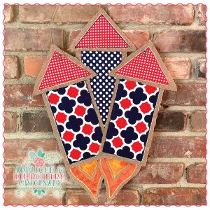 1781 Triple Rocket Door Hanger Applique Design