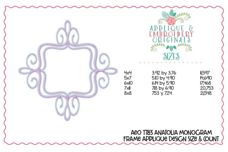 1783 Anatolia Monogram Frame Embroidery Design - Image 2