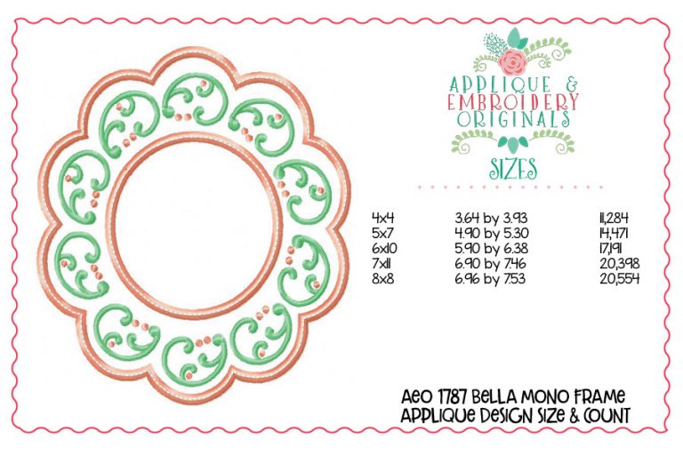 1787 Bella Monogram Frame Applique Design - Image 2