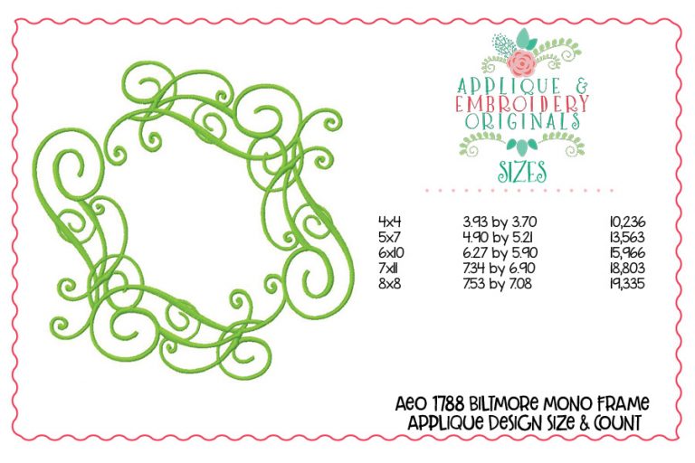 1788 Biltmore Monogram Frame Embroidery Design - Image 2