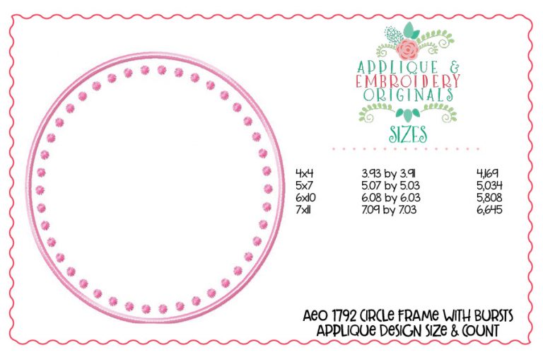 1792 Circle Frame with Bursts Applique Design - Image 2