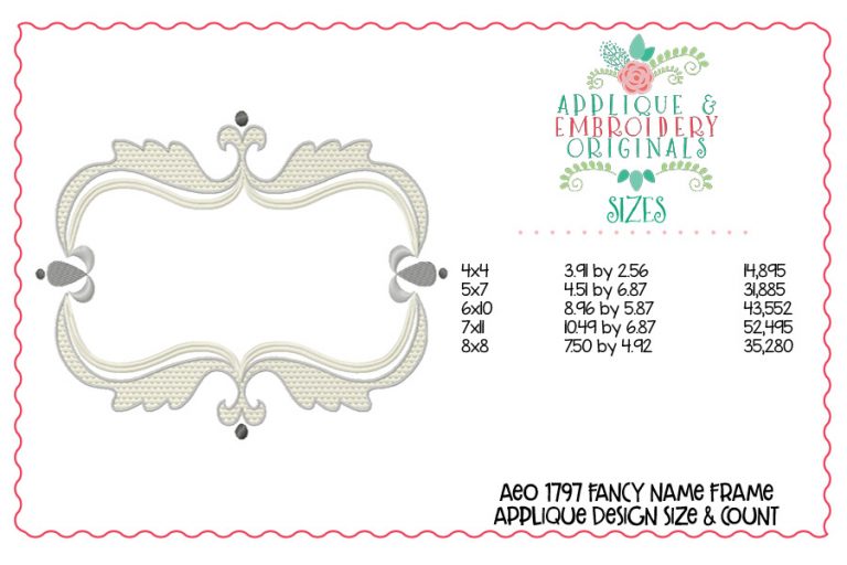 1797 Fancy Name Frame Embroidery Design - Image 2