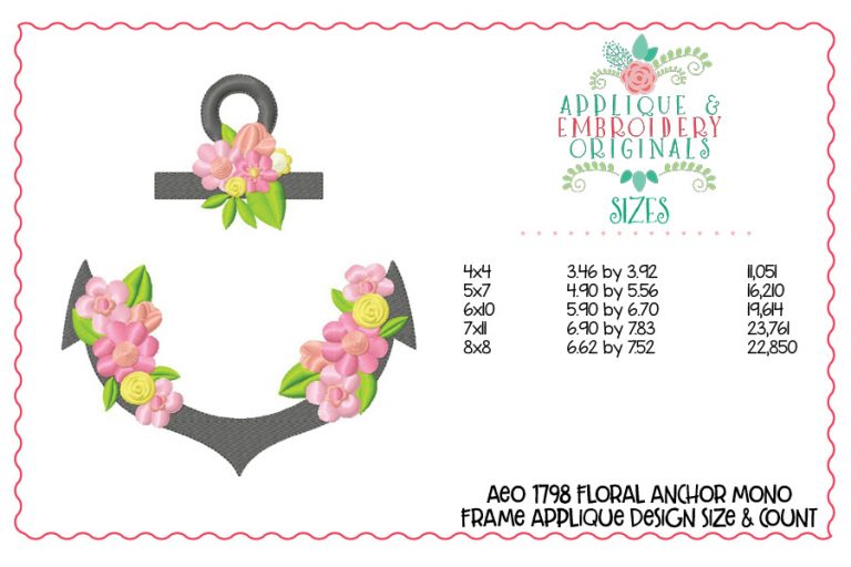 1798 Floral Anchor Monogram Frame Design - Image 2