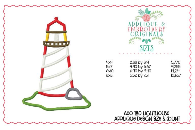 1806 Lighthouse Applique Design - Image 2